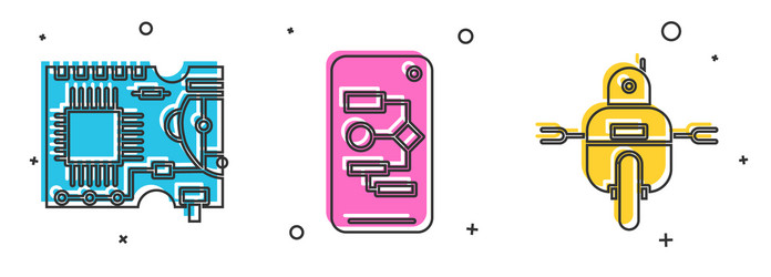 Set printed circuit board pcb algorithm and robot vector