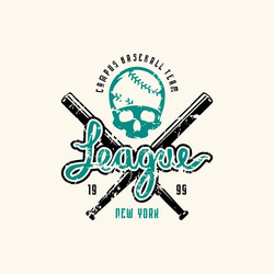 Vintage Baseball League Emblem Vector Image