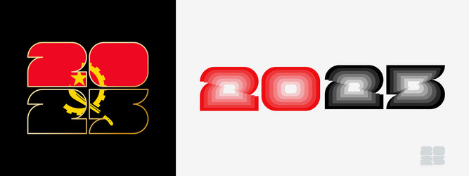 year 2025 with flag of angola and in color palate vector image