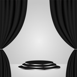 black theatre curtain Vector Image