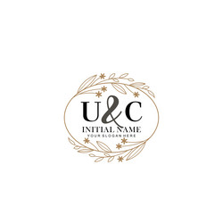 minimalist floral initial logo uc branding Vector Image