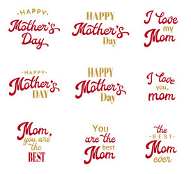 Mothers Day Hand Lettering Set Vector Image