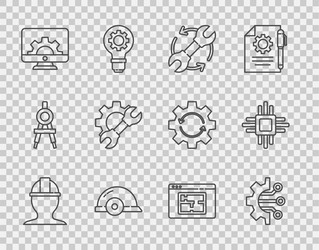 set line worker safety helmet algorithm wrench vector image