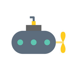 Submarine icon flat design about nautical vector