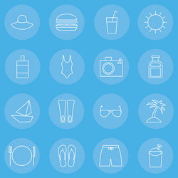 travelling thin line icons set vector