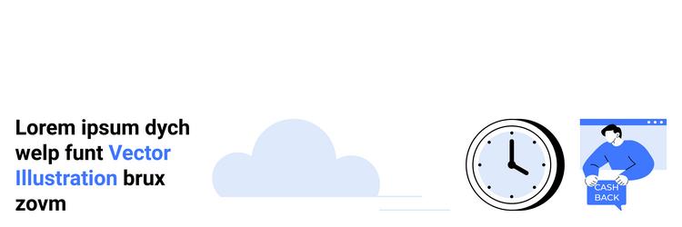 cloud clock and user interface elements vector image