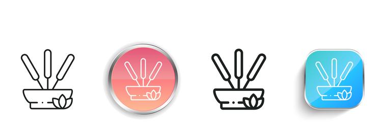 incense stick icon thin linear regular and button vector image