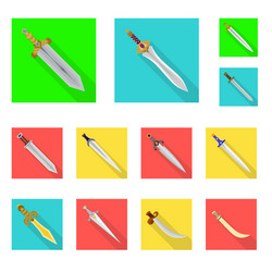 isolated object of and sword icon set vector image