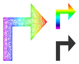 Spectrum net mesh gradient turn right icon vector