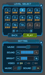 UI Button Set - Space Game Interface vector
