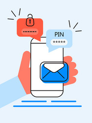 verification pin code security message vector image