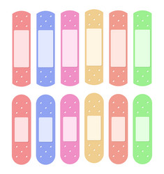 Colorful Band-Aids Medical Plasters Set Vector Image