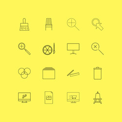 Design elements linear icon set simple outline vector