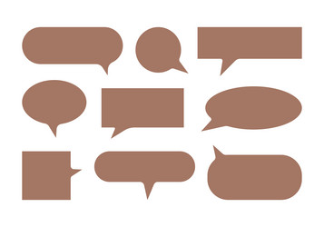mocha mousse color speech bubble set empty vector image
