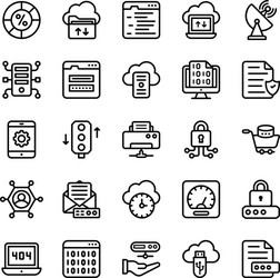 Pack server hosting icons vector