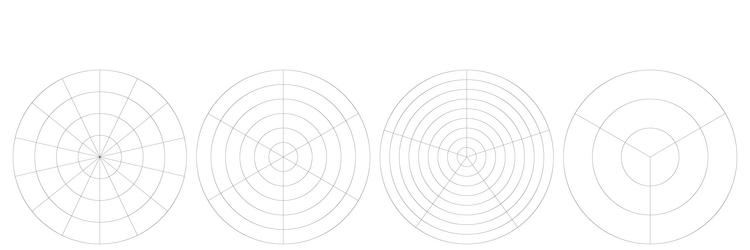 polar circular grid mesh pie chart graph element vector image