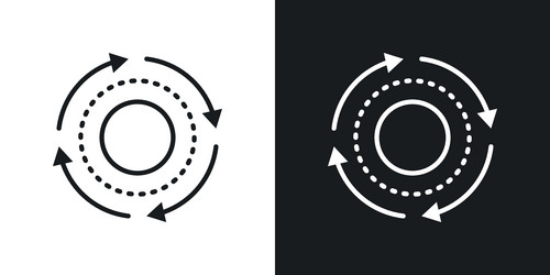 Sequential process icon set simultaneous Vector Image