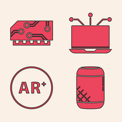set voice assistant ram random access memory vector image
