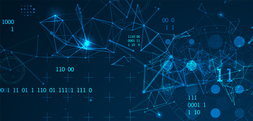 technology background with plexus effect big data vector image