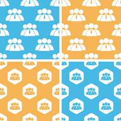 user group pattern set colored vector image