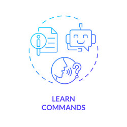 2d learn commands gradient icon concept vector image
