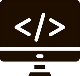 coding computer monitor icon vector