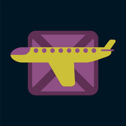 Icon in flat design for airport airplanes flight vector
