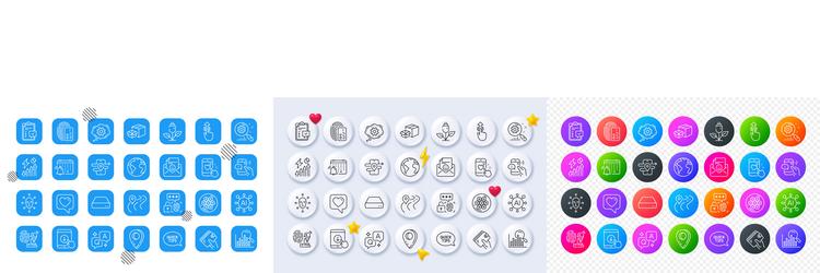 scroll down swipe up and smile line icons vector image