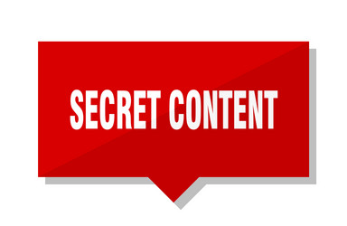 Secret content red tag vector