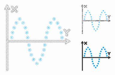 sinusoid plot mesh 2d model and triangle vector image