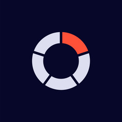 circular loading icon with red segment indicating vector image