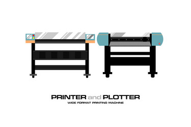 Printer and plotter wide format printing machine vector