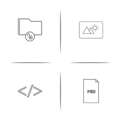 files and folders sign simple linear icon vector image