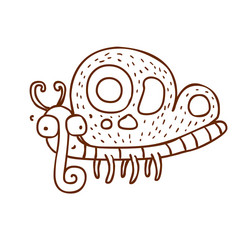 Hand drawn snail vector