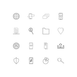 web linear thin icons set outlined simple vector image