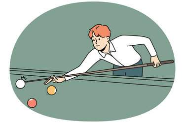 Young man playing pool vector