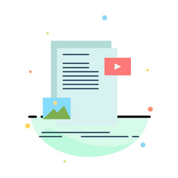 data document file media website flat color icon vector image
