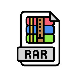 Rar file format document color icon vector