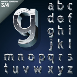 silver chrome or aluminum 3d alphabet Vector Image
