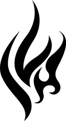 Black winged tribal dragon tattoo Royalty Free Vector Image