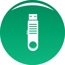 Usb icon green vector