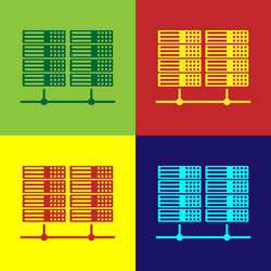 color server data web hosting icon isolated vector image