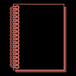 neon notebook with spring red color image flat vector