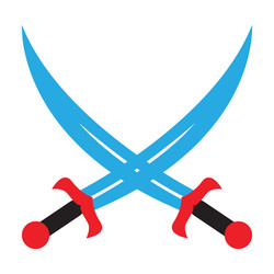 crossed swords pirate sabers icon edged weapons vector