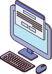 desktop computer screen with email notifications vector image