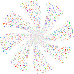 Digits fireworks swirl rotation vector