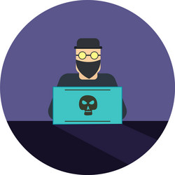 hacker with mask on a white background vector