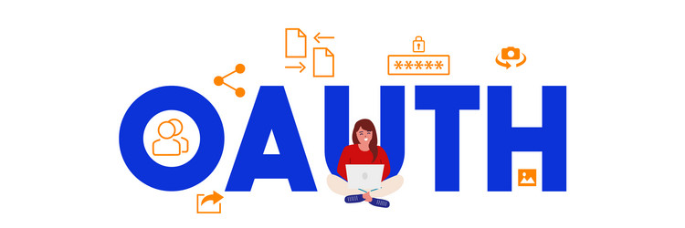 oauth open authentication login password vector image