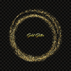 Sparkling glitter border frame gold Royalty Free Vector