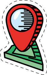 cartoon pointer map navigation location vector image